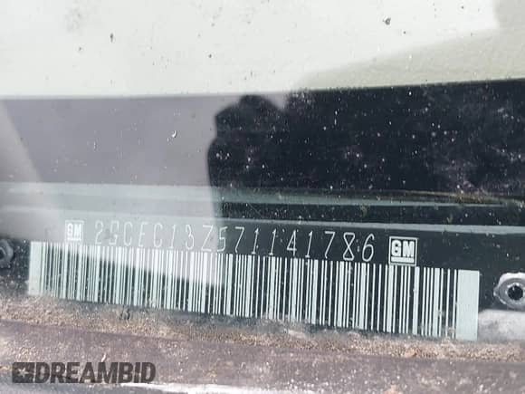 2007 Chevrolet Silverado 1500 LT1 with VIN 2GCEC13Z571141786, listed as a IAAI auction lot 43575944 with 281,890 mi miles and . Bid and sale history available at DreamBid. Image 9.