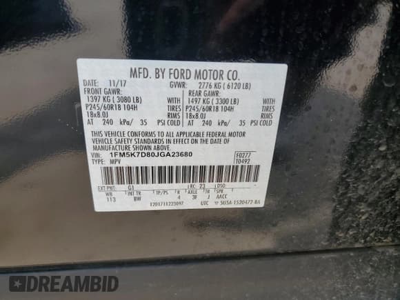 ✅ 2018 Ford Explorer XLT • VIN: 1FM5K7D80JGA23680 • Lot: 58907615. Wystawiony na Copart z przebiegiem 52 719 mil. Bezpłatny archiwum sprzedaży aukcyjnych z USA i szczegółowy raport historii pojazdu na DreamBid. Zdjęcie 14.