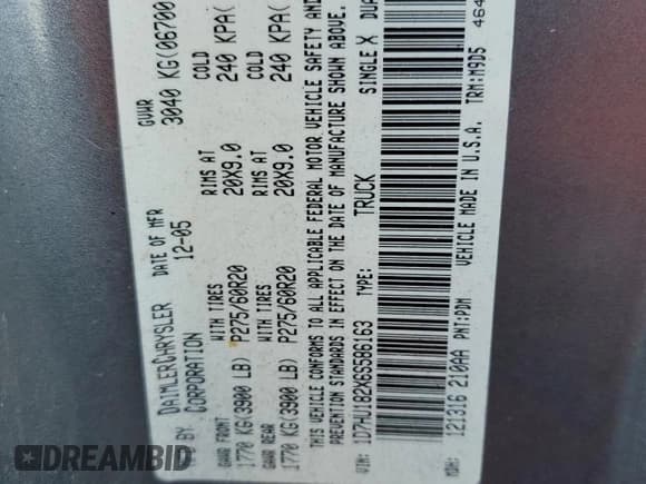 ✅ 2006 Dodge 1500 SLT • VIN: 1D7HU182X6S586163 • Лот: 77477744. Опубликован ранее на Copart с пробегом 184 824 миль. Бесплатный доступ к архиву аукционных продаж из США и подробный отчёт об истории автомобиля на DreamBid. Изображение 12.