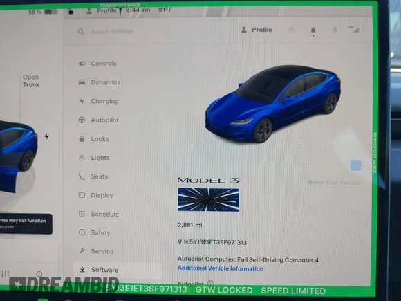 ✅ 2025 Tesla Model 3 Performance • VIN: 5YJ3E1ET3SF971313 • Lot: 42900442. Listed on IAAI with 2,881 mi. Free auction sales archive from the USA and detailed vehicle history report at DreamBid. Image 7.