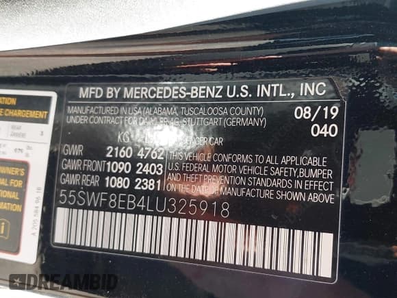 ✅ 2020 Mercedes-Benz C 300 • VIN: 55SWF8EB4LU325918 • Lot: 42731630. Wystawiony na IAAI z przebiegiem 65 099 mil. Bezpłatny archiwum sprzedaży aukcyjnych z USA i szczegółowy raport historii pojazdu na DreamBid. Zdjęcie 9.