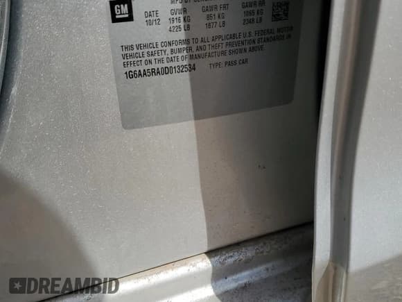 ✅ 2013 Cadillac ATS • VIN: 1G6AA5RA0D0132534 • Lot: 90664825. Wystawiony na Copart z przebiegiem Nie podano. Bezpłatny archiwum sprzedaży aukcyjnych z USA i szczegółowy raport historii pojazdu na DreamBid. Zdjęcie 12.