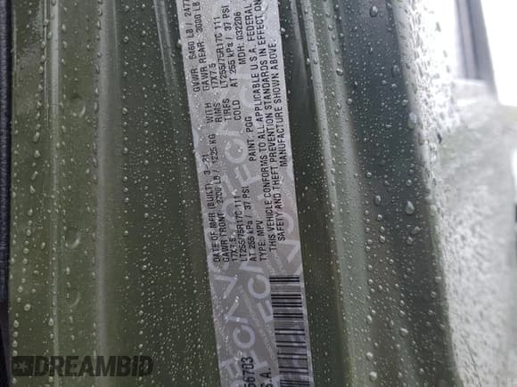 ✅ 2021 Jeep Wrangler Unlimited Sport S • VIN: 1C4HJXDG4MW666703 • Lot: 57576015. Listed on Copart with Not provided. Free auction sales archive from the USA and detailed vehicle history report at DreamBid. Image 13.