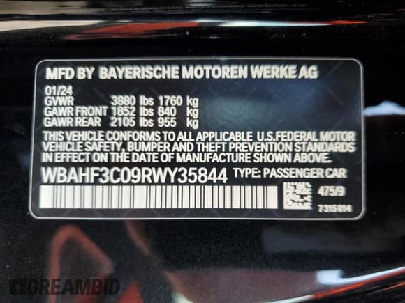 ✅ 2024 BMW Z4 sDrive30i • VIN: WBAHF3C09RWY35844 • Lot: 68285784. Listed on Copart with 4,577 mi. Free auction sales archive from the USA and detailed vehicle history report at DreamBid. Image 14.