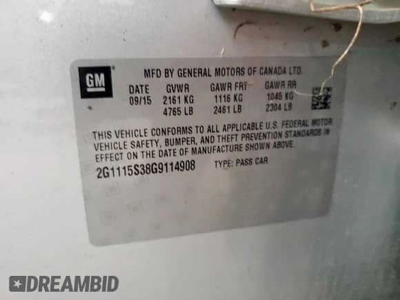 ✅ 2016 Chevrolet Impala LT • VIN: 2G1115S38G9114908 • Лот: 56983675. Опубликован ранее на Copart с пробегом 198 743 миль. Бесплатный доступ к архиву аукционных продаж из США и подробный отчёт об истории автомобиля на DreamBid. Изображение 12.