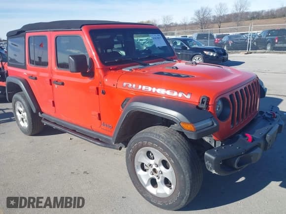 ✅ 2018 Jeep Wrangler Unlimited Rubicon • VIN: 1C4HJXFG9JW217008 • Lot: 43634617. Listed on IAAI with 57,151 mi. Free auction sales archive from the USA and detailed vehicle history report at DreamBid. Image 1.
