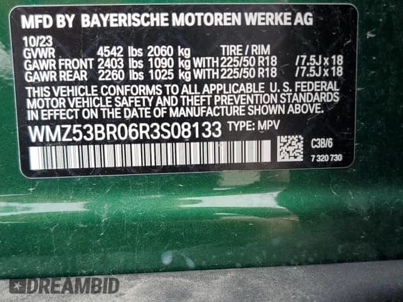 ✅ 2024 MINI Countryman Cooper S • VIN: WMZ53BR06R3S08133 • Lot: 80255164. Listed on Copart with 6,035 mi. Free auction sales archive from the USA and detailed vehicle history report at DreamBid. Image 13.