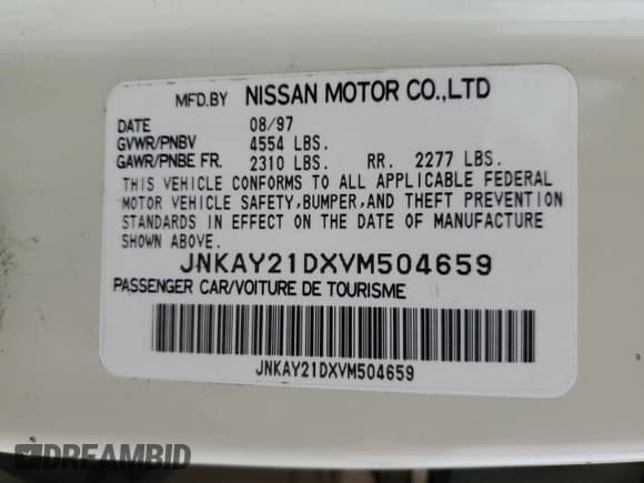 ✅ 1997 Infiniti J30 Personal Luxury • VIN: JNKAY21DXVM504659 • Lot: 84903784. Wystawiony na Copart z przebiegiem 158 954 mil. Bezpłatny archiwum sprzedaży aukcyjnych z USA i szczegółowy raport historii pojazdu na DreamBid. Zdjęcie 12.