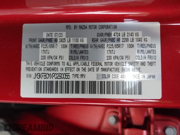 ✅ 2023 Mazda CX-5 S Preferred • VIN: JM3KFBCMXP0290055 • Lot: 43125811. Listed on IAAI with 11,364 mi. Free auction sales archive from the USA and detailed vehicle history report at DreamBid. Image 9.