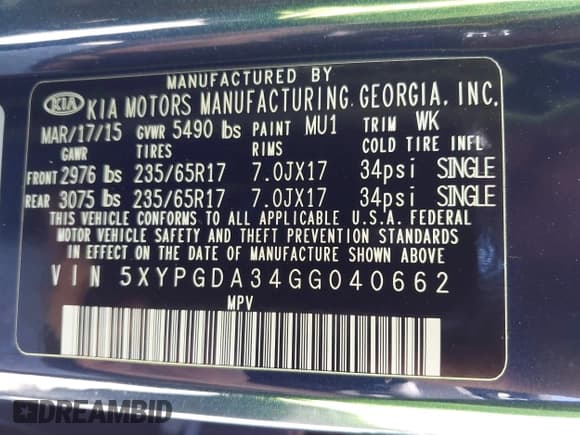 ✅ 2016 Kia Sorento LX • VIN: 5XYPGDA34GG040662 • Lot: 43180743. Listed on IAAI with 163,940 mi. Free auction sales archive from the USA and detailed vehicle history report at DreamBid. Image 9.