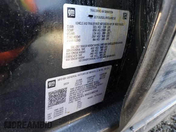 ✅ 2025 GMC Sierra 1500 Denali • VIN: 3GTUUGEL9SG149216 • Лот: 70986705. Опубликован ранее на Copart с пробегом 14 563 миль. Бесплатный доступ к архиву аукционных продаж из США и подробный отчёт об истории автомобиля на DreamBid. Изображение 12.