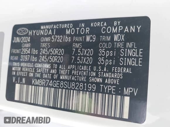 2025 Hyundai Palisade Calligraphy z VIN KM8R74GE8SU828199, wystawiony jako IAAI lot #41939641 z przebiegiem 16 939 mil mil oraz . Historia ofert i sprzedaży dostępna na DreamBid. Obrazek 9.