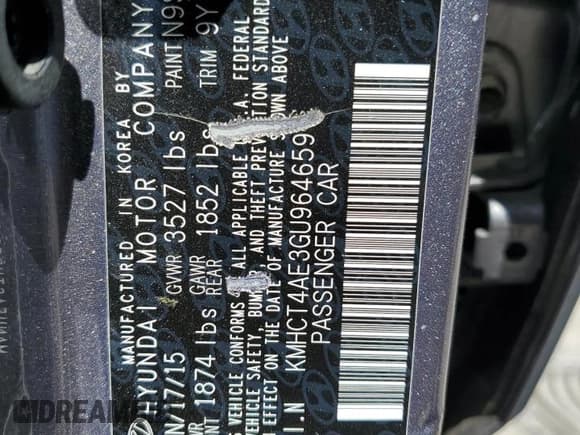 ✅ 2016 Hyundai Accent SE • VIN: KMHCT4AE3GU964659 • Лот: 57960734. Опубликован ранее на Copart с пробегом 125 630 миль. Бесплатный доступ к архиву аукционных продаж из США и подробный отчёт об истории автомобиля на DreamBid. Изображение 13.