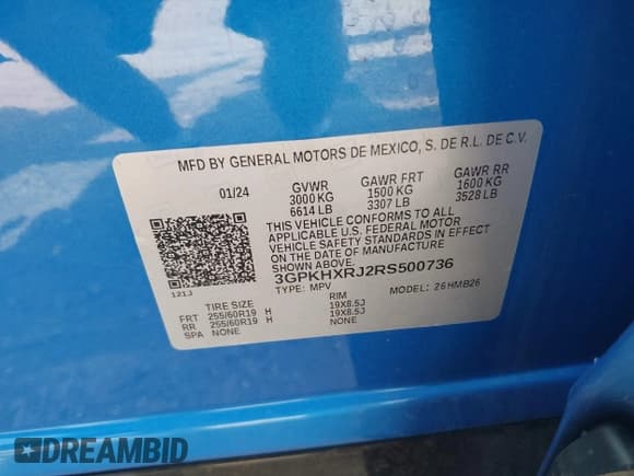 ✅ 2024 Honda Prologue Touring • VIN: 3GPKHXRJ2RS500736 • Lot: 43241733. Listed on IAAI with 9,417 mi. Free auction sales archive from the USA and detailed vehicle history report at DreamBid. Image 9.