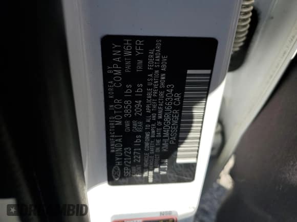 ✅ 2024 Hyundai Elantra SEL • VIN: KMHLM4DG8RU663043 • Lot: 91246805. Wystawiony na Copart z przebiegiem 39 494 mil. Bezpłatny archiwum sprzedaży aukcyjnych z USA i szczegółowy raport historii pojazdu na DreamBid. Zdjęcie 13.