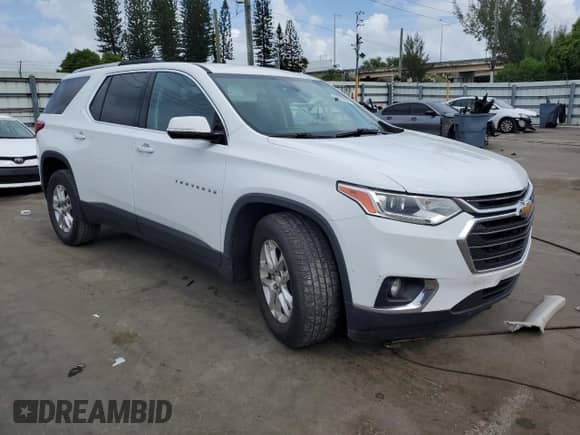 2018 Chevrolet Traverse LT Cloth z VIN 1GNERGKW6JJ116943, wystawiony jako Copart lot #66606595 z przebiegiem 147 715 mil mil oraz Szkoda całkowita • Salvage title. Historia ofert i sprzedaży dostępna na DreamBid. Obrazek 4.