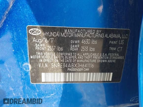 2018 Hyundai Sonata Limited с VIN 5NPE34ABXJH641116, выставлен на аукционе IAAI как лот 42193525 с пробегом Не указан миль и . История ставок и продаж доступна на DreamBid. Изображение 9.