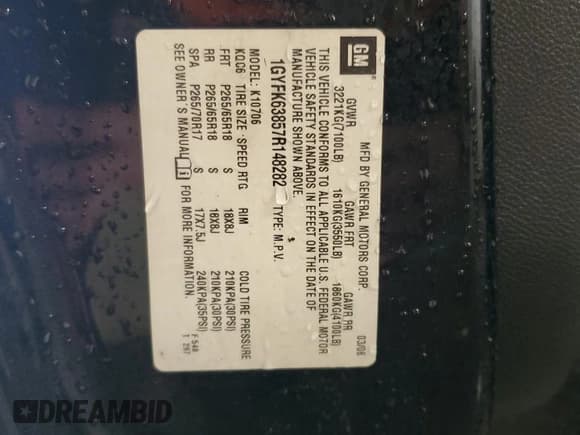 ✅ 2008 Cadillac Escalade EXT • VIN: 3GYFK62828G214967 • Lot: 71713254. Listed on Copart with 82,595 mi. Free auction sales archive from the USA and detailed vehicle history report at DreamBid. Image 13.