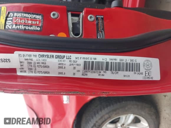 ✅ 2013 Ram 1500 Sport • VIN: 1C6RR7MT2DS672184 • Lot: 43184044. Listed on IAAI with 138,406 mi. Free auction sales archive from the USA and detailed vehicle history report at DreamBid. Image 9.