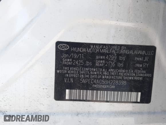 ✅ 2011 Hyundai Sonata Limited • VIN: 5NPEC4AC5BH228398 • Лот: 43619453. Опубликован ранее на IAAI с пробегом 137 137 миль. Бесплатный доступ к архиву аукционных продаж из США и подробный отчёт об истории автомобиля на DreamBid. Изображение 9.