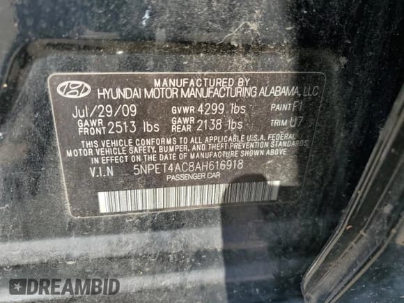 ✅ 2010 Hyundai Sonata GLS • VIN: 5NPET4AC8AH616918 • Лот: 75367424. Опубликован ранее на Copart с пробегом 175 438 миль. Бесплатный доступ к архиву аукционных продаж из США и подробный отчёт об истории автомобиля на DreamBid. Изображение 12.