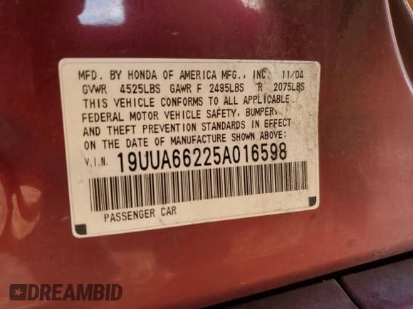 ✅ 2005 Acura TL • VIN: 19UUA66225A016598 • Lot: 91488435. Wystawiony na Copart z przebiegiem 197 000 mil. Bezpłatny archiwum sprzedaży aukcyjnych z USA i szczegółowy raport historii pojazdu na DreamBid. Zdjęcie 12.