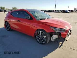 2019 Hyundai Veloster 2.0 with VIN KMHTG6AF7KU003385, listed as a Copart auction lot 72778464 with 53,172 mi miles and Salvage title. Bid and sale history available at DreamBid. Image 4.