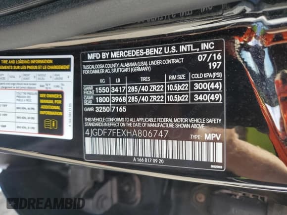 ✅ 2017 Mercedes-Benz GLS 63 AMG • VIN: 4JGDF7FEXHA806747 • Lot: 81459475. Wystawiony na Copart z przebiegiem 132 930 mil. Bezpłatny archiwum sprzedaży aukcyjnych z USA i szczegółowy raport historii pojazdu na DreamBid. Zdjęcie 13.