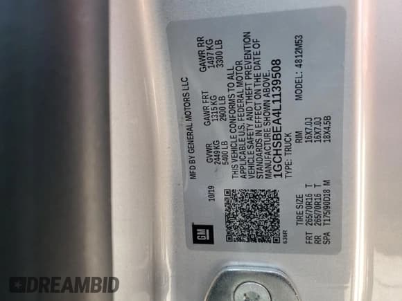 ✅ 2020 Chevrolet Colorado 2WD Work Truck • VIN: 1GCHSBEA4L1139508 • Лот: 70660464. Опубликован ранее на Copart с пробегом 134 231 миль. Бесплатный доступ к архиву аукционных продаж из США и подробный отчёт об истории автомобиля на DreamBid. Изображение 15.