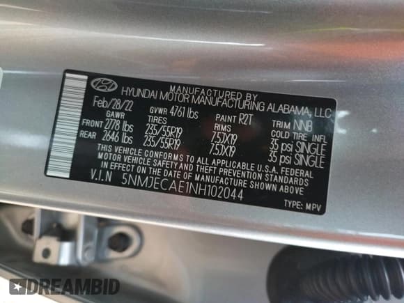 ✅ 2022 Hyundai Tucson Limited • VIN: 5NMJECAE1NH102044 • Lot: 43449193. Wystawiony na Copart z przebiegiem 6 132 mil. Bezpłatny archiwum sprzedaży aukcyjnych z USA i szczegółowy raport historii pojazdu na DreamBid. Zdjęcie 14.