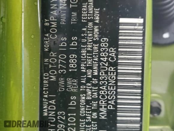 ✅ 2023 Hyundai Venue SEL • VIN: KMHRC8A33PU248389 • Lot: 80751544. Listed on Copart with 28,398 mi. Free auction sales archive from the USA and detailed vehicle history report at DreamBid. Image 14.