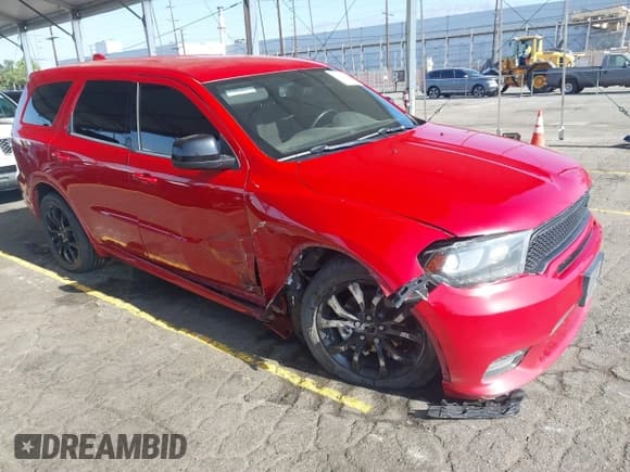 ✅ 2019 Dodge Durango GT Plus • VIN: 1C4RDJDG3KC525483 • Lot: 42827208. Listed on IAAI with 106,587 mi. Free auction sales archive from the USA and detailed vehicle history report at DreamBid. Image 1.