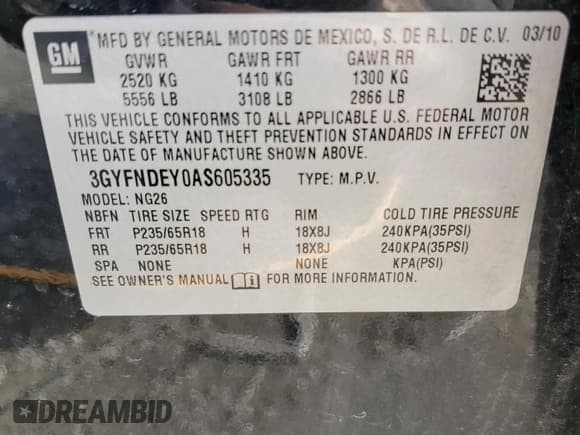 ✅ 2010 Cadillac SRX Luxury Collection • VIN: 3GYFNDEY0AS605335 • Лот: 82622545. Опубликован ранее на Copart с пробегом 230 283 миль. Бесплатный доступ к архиву аукционных продаж из США и подробный отчёт об истории автомобиля на DreamBid. Изображение 13.