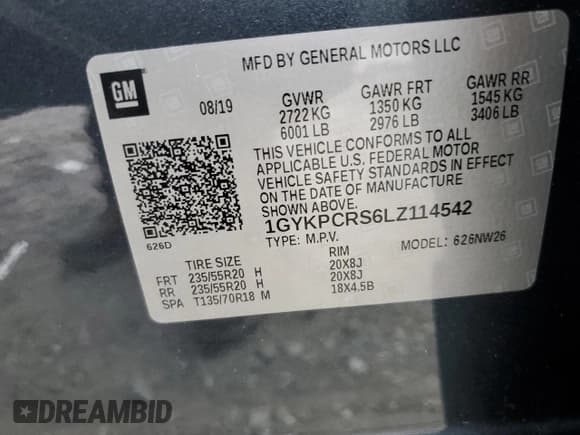 ✅ 2020 Cadillac XT6 FWD Premium Luxury • VIN: 1GYKPCRS6LZ114542 • Lot: 69566515. Wystawiony na Copart z przebiegiem 70 551 mil. Bezpłatny archiwum sprzedaży aukcyjnych z USA i szczegółowy raport historii pojazdu na DreamBid. Zdjęcie 14.