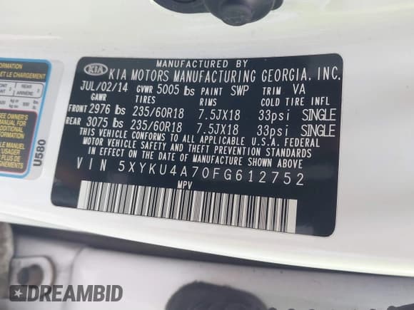 ✅ 2015 Kia Sorento EX • VIN: 5XYKU4A70FG612752 • Lot: 41536488. Wystawiony na IAAI z przebiegiem 79 479 mil. Bezpłatny archiwum sprzedaży aukcyjnych z USA i szczegółowy raport historii pojazdu na DreamBid. Zdjęcie 9.