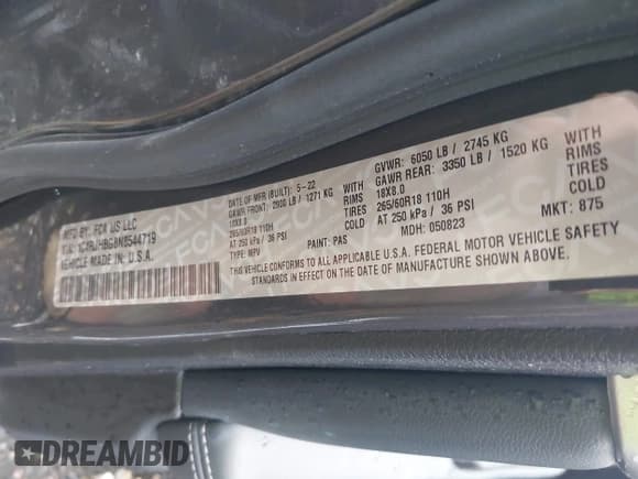 ✅ 2022 Jeep Grand Cherokee Limited • VIN: 1C4RJHBG8N8544719 • Lot: 42883827. Listed on IAAI with 62,814 mi. Free auction sales archive from the USA and detailed vehicle history report at DreamBid. Image 9.