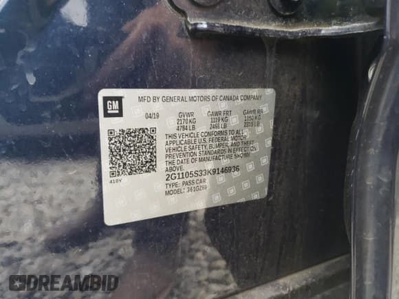 ✅ 2019 Chevrolet Impala Premier • VIN: 2G1105S33K9146936 • Лот: 42204704. Опубликован ранее на Copart с пробегом 103 350 миль. Бесплатный доступ к архиву аукционных продаж из США и подробный отчёт об истории автомобиля на DreamBid. Изображение 12.