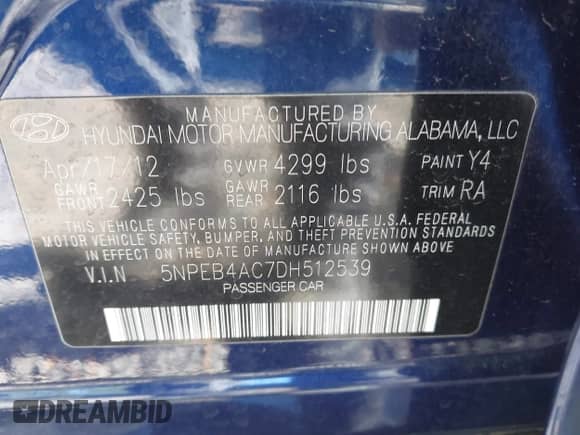 ✅ 2013 Hyundai Sonata GLS • VIN: 5NPEB4AC7DH512539 • Лот: 43480380. Размещён на IAAI с пробегом 107 461 миль миль. Получите бесплатный доступ к архиву аукционных продаж из США и посмотрите подробный отчёт об истории автомобиля на DreamBid. Изображение 9.