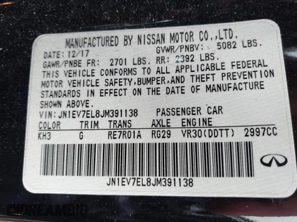 ✅ 2018 Infiniti Q60 Sport • VIN: JN1EV7EL8JM391138 • Лот: 41743299. Опубликован ранее на IAAI с пробегом 67 088 миль. Бесплатный доступ к архиву аукционных продаж из США и подробный отчёт об истории автомобиля на DreamBid. Изображение 9.