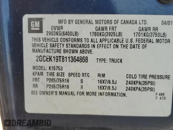 ✅ 2001 Chevrolet Silverado 1500 LS • VIN: 2GCEK19T811364868 • Лот: 77814224. Опубликован ранее на Copart с пробегом Не указан. Бесплатный доступ к архиву аукционных продаж из США и подробный отчёт об истории автомобиля на DreamBid. Изображение 12.