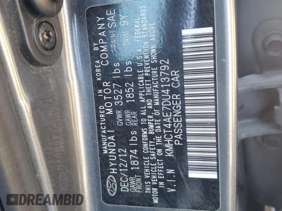 ✅ 2013 Hyundai Accent GLS • VIN: KMHCT4AE7DU413792 • Лот: 79952664. Опубликован ранее на Copart с пробегом 140 016 миль. Бесплатный доступ к архиву аукционных продаж из США и подробный отчёт об истории автомобиля на DreamBid. Изображение 12.