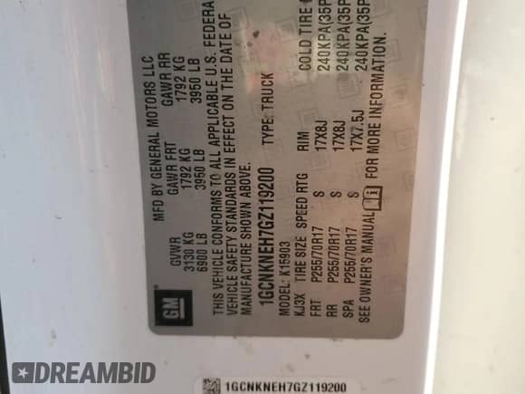 2016 Chevrolet Silverado 1500 Work Truck z VIN 1GCNKNEH7GZ119200, wystawiony jako Copart lot #52729225 z przebiegiem 128 722 mil mil oraz Szkoda całkowita • Salvage title. Historia ofert i sprzedaży dostępna na DreamBid. Obrazek 13.