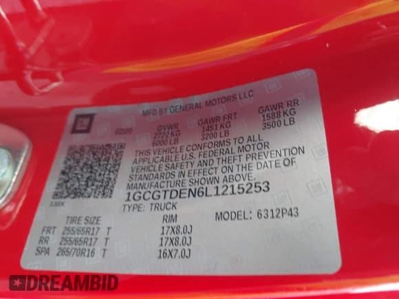 ✅ 2020 Chevrolet Colorado 4WD Z71 • VIN: 1GCGTDEN6L1215253 • Лот: 42343032. Опубликован ранее на IAAI с пробегом 61 632 миль. Бесплатный доступ к архиву аукционных продаж из США и подробный отчёт об истории автомобиля на DreamBid. Изображение 9.