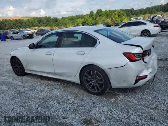2021 BMW 3 Series 330i with VIN 3MW5R1J04M8B91740, listed as a Copart auction lot 64383555 with 77,484 mi miles and Salvage title. Bid and sale history available at DreamBid. Image 2.