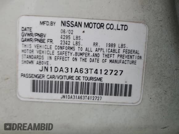 ✅ 2003 Nissan Maxima GLE • VIN: JN1DA31A63T412727 • Лот: 79184284. Опубликован ранее на Copart с пробегом Не указан. Бесплатный доступ к архиву аукционных продаж из США и подробный отчёт об истории автомобиля на DreamBid. Изображение 12.