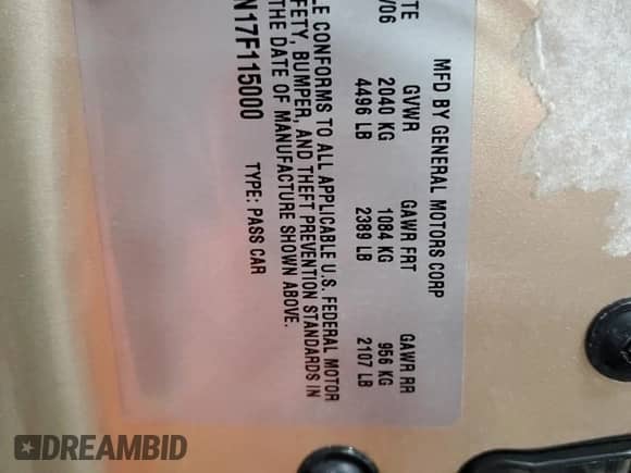 2007 Chevrolet Malibu Maxx LT с VIN 1G1ZT68N17F115000, выставлен на аукционе Copart как лот 46898765 с пробегом 191 181 миль миль и Списание • Salvage title. История ставок и продаж доступна на DreamBid. Изображение 13.