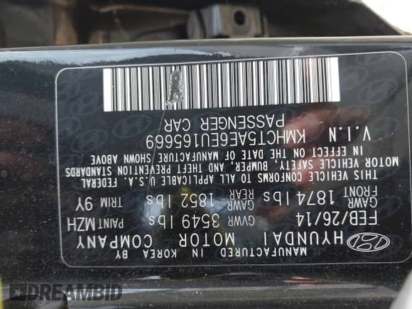 2014 Hyundai Accent GS with VIN KMHCT5AE6EU165669, listed as a IAAI auction lot 43618572 with 122,044 mi miles and . Bid and sale history available at DreamBid. Image 9.