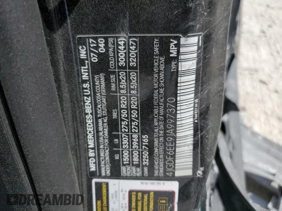 ✅ 2018 Mercedes-Benz GL 450 • VIN: 4JGDF6EE9JA997370 • Lot: 70153693. Listed on Copart with Not provided. Free auction sales archive from the USA and detailed vehicle history report at DreamBid. Image 13.