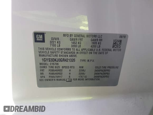 ✅ 2016 Cadillac Escalade Platinum • VIN: 1GYS3DKJ0GR421326 • Lot: 41895557. Listed on IAAI with 78,398 mi. Free auction sales archive from the USA and detailed vehicle history report at DreamBid. Image 9.