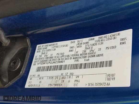 ✅ 2018 Ford F-150 Lariat • VIN: 1FTEW1CP2JKC39901 • Лот: 43550075. Опубликован ранее на IAAI с пробегом 189 435 миль. Бесплатный доступ к архиву аукционных продаж из США и подробный отчёт об истории автомобиля на DreamBid. Изображение 9.